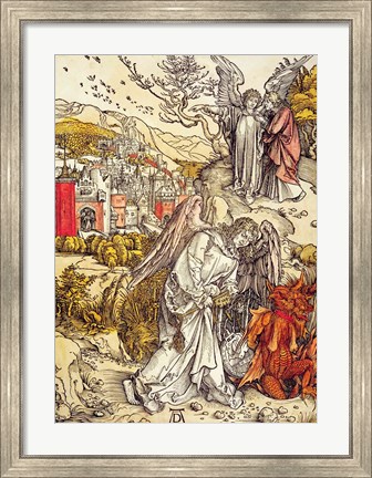 Framed Angel with the Key of the Abyss, 1498 Print