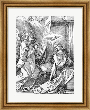 Framed Annunciation from the &#39;Small Passion&#39; series, 1511 Print