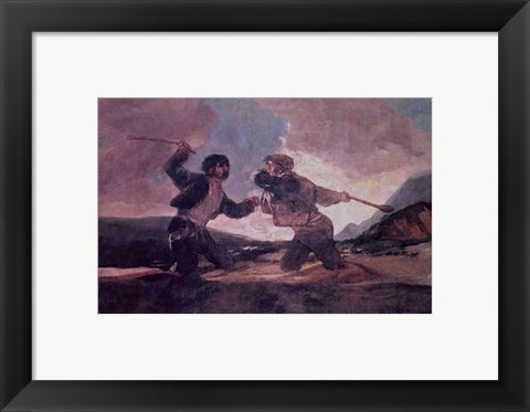 Framed Duel with Clubs Print