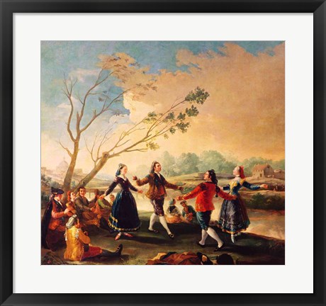 Framed Dance on the Banks of the River Manzanares, 1777 Print