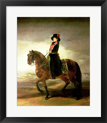 Framed Equestrian portrait of Queen Maria Luisa Print