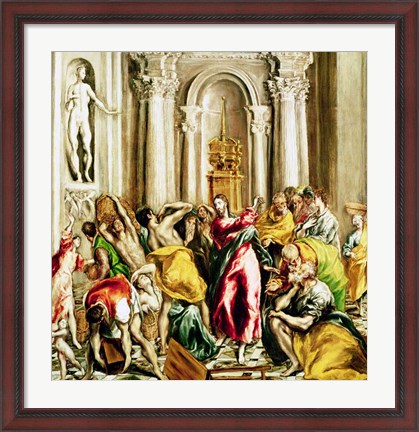 Framed Jesus Driving the Merchants from the Temple Print