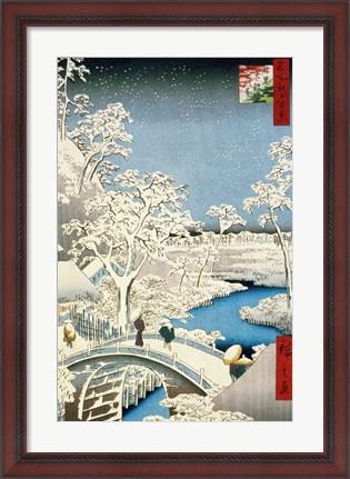 Framed Drum bridge and Setting Sun Hill at Meguro Print
