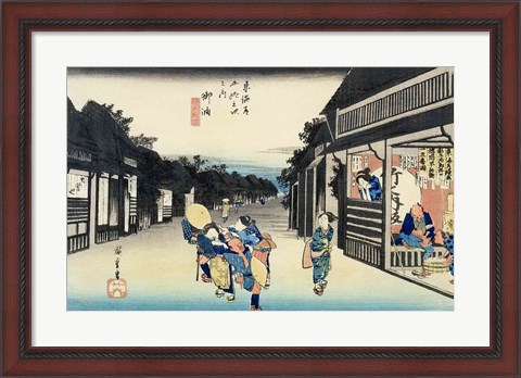 Framed Goyu: Waitresses Soliciting Travellers Print