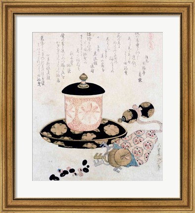Framed Pot of Tea and Keys, 1822 Print