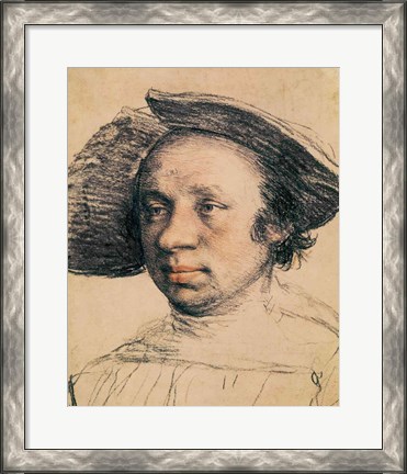 Framed Portrait of a Youth in a Broad-brimmed Hat Print