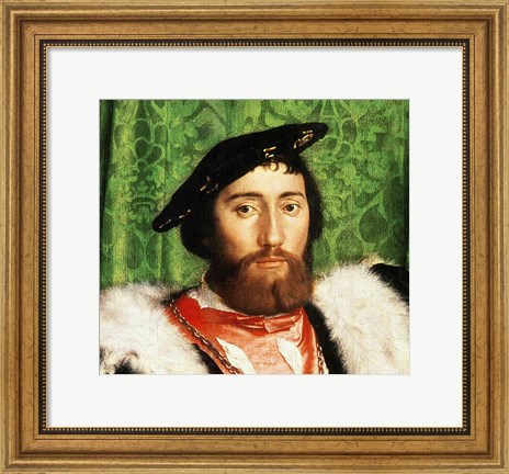 Framed Ambassadors, 1533, Portrait Detail Print