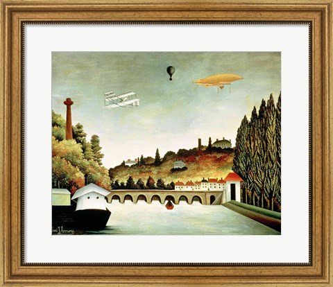 Framed View of the Bridge at Sevres and the Hills at Clamart Print