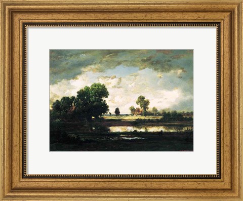 Framed Pool with a Stormy Sky Print