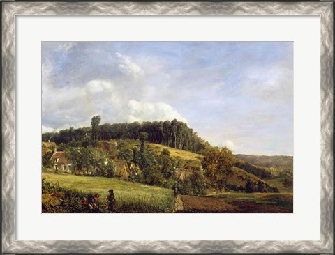 Framed Forest Glade near a Village, 1833 Print