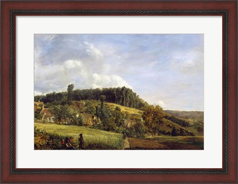 Framed Forest Glade near a Village, 1833 Print