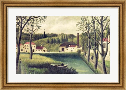 Framed Landscape with a Fisherman Print