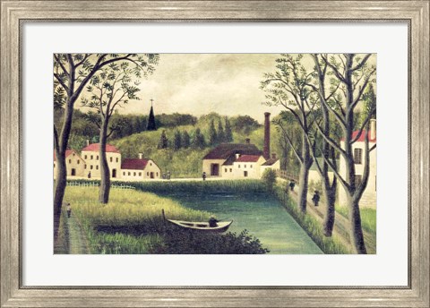 Framed Landscape with a Fisherman Print