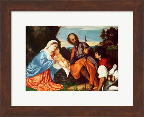 Framed Holy Family and a Shepherd Print