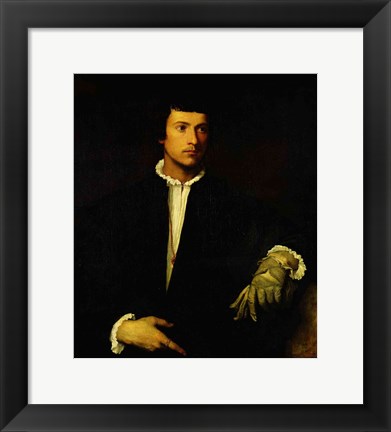 Framed Man with a Glove, c.1520 Print