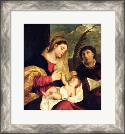 Framed Madonna and Child with SS. Stephen, Jerome and Maurice Print