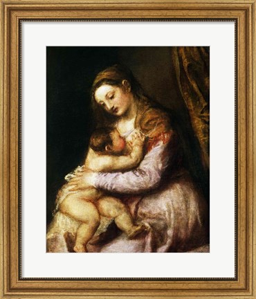 Framed Virgin and Child Print