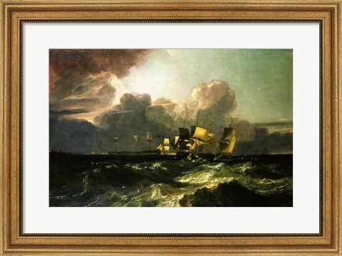 Framed Ships Bearing up for Anchorage Print