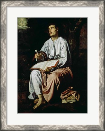 Framed St. John the Evangelist on the Island of Patmos Print