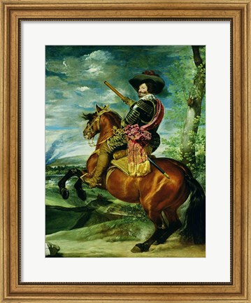 Framed Equestrian Portrait of Don Gaspar de Guzman Print