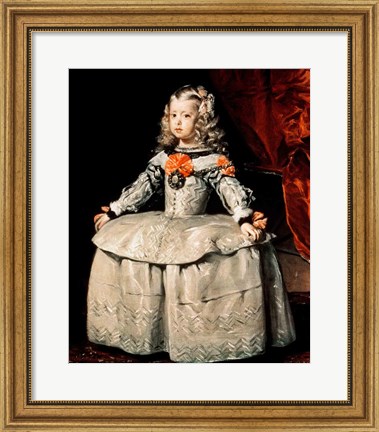 Framed Portrait of the Infanta Margarita (standing) Print