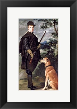 Framed Portrait of Cardinal Infante Ferdinand of Austria with Gun and Dog, 1632 Print