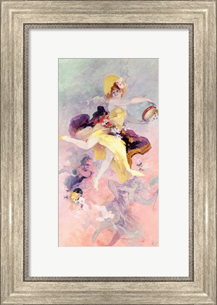 Framed Dancer with a Basque Tambourine Print