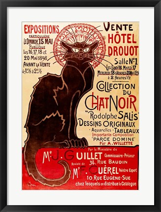 Framed Poster advertising an exhibition of the &#39;Collection du Chat Noir&#39; Cabaret Print