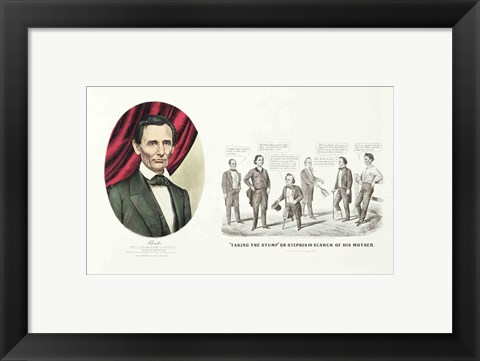 Framed Hon. Abraham Lincoln, 16th President of the United States, 1860 Print