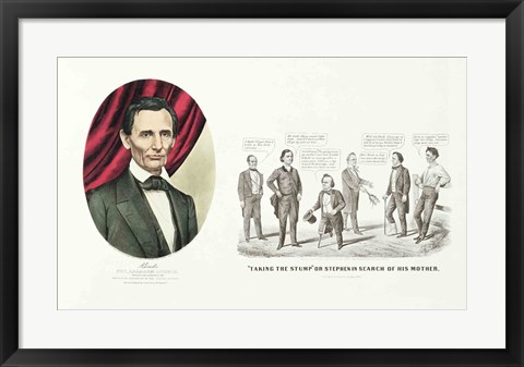 Framed Hon. Abraham Lincoln, 16th President of the United States, 1860 Print