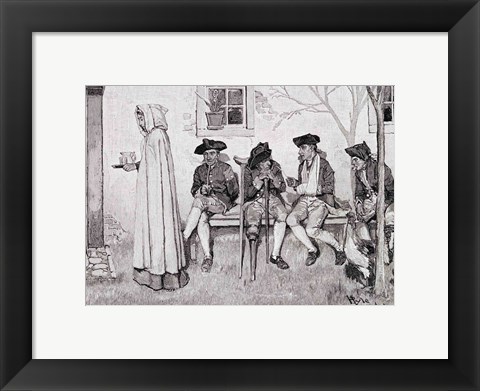 Framed &#39;The Wounded Soldiers Sat Along the Wall&#39; Print