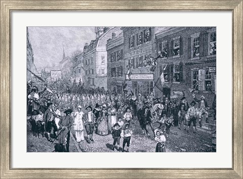 Framed Carnival at Philadelphia, illustration from &#39;The Battle of Monmouth Court House&#39; Print