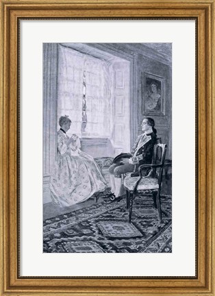Framed Washington and Mary Philipse Print