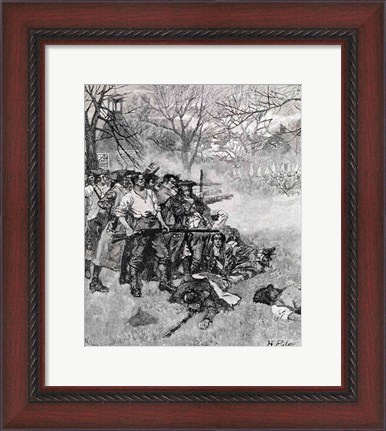 Framed Lexington Green - &#39;If they want war, it may as well begin here&#39; Print