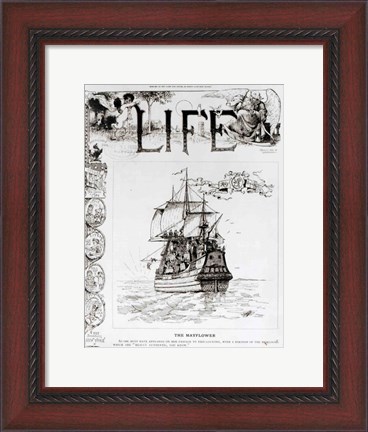 Framed Mayflower, front cover from &#39;Life&#39; magazine, 11th October, 1883 Print