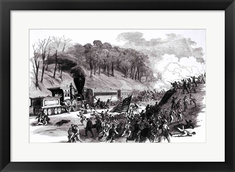Framed General Schenck with Four Companies of the First Ohio Regiment Print