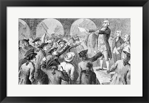 Framed John Lamb speaking at the Sons of Liberty Meeting at New York City Hall Concerning the Landing of British Tea in New York Print