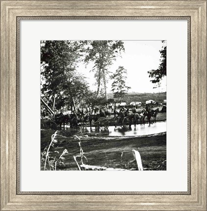 Framed Federal battery fording a tributary of the river Rappahannock on battle day Print