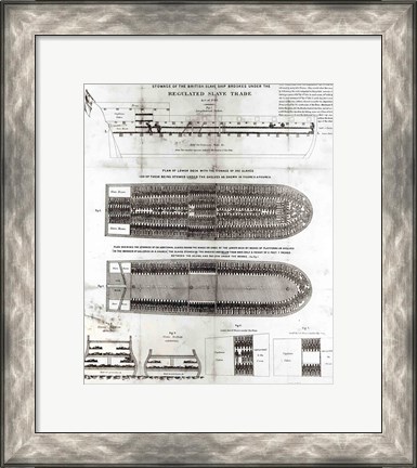 Framed Stowage of the British Slave Ship &#39;Brookes&#39; Under the Regulated Slave Trade Act of 1788 Print