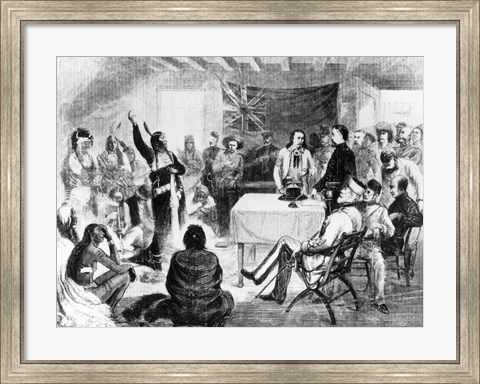 Framed Sitting Bull Council, 1877 Print