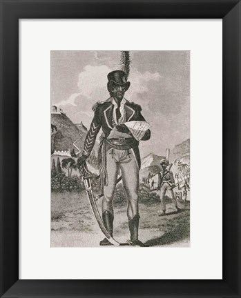 Framed Portrait of Francois Dominique Toussaint-Louverture Print
