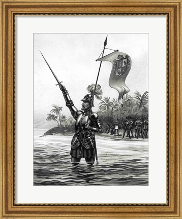 Framed Balboa Claiming Dominion over the South Sea Print