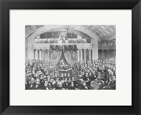 Framed Daniel Webster addressing the United States Senate Print