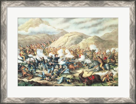 Framed Battle of Little Big Horn, June 25th 1876 Print