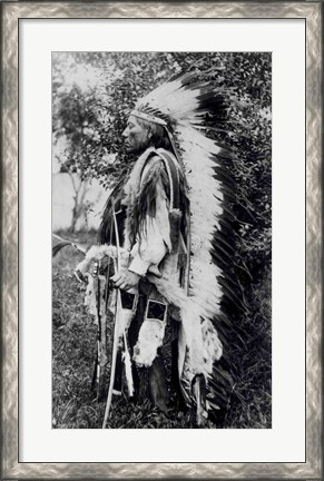 Framed White Wolf, a Comanche Chief Print