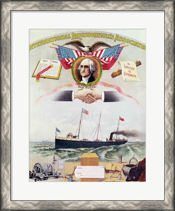 Framed Emblem of the International Longshoremen&#39;s Association Print