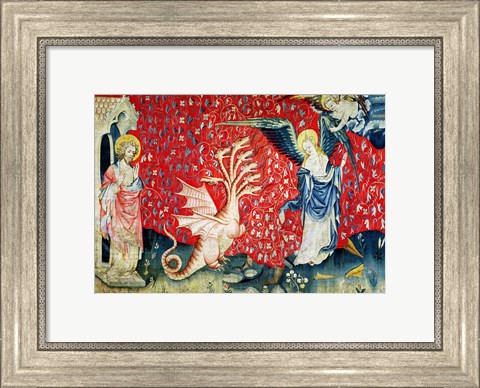 Framed Woman Receiving Wings to Flee the Dragon Print