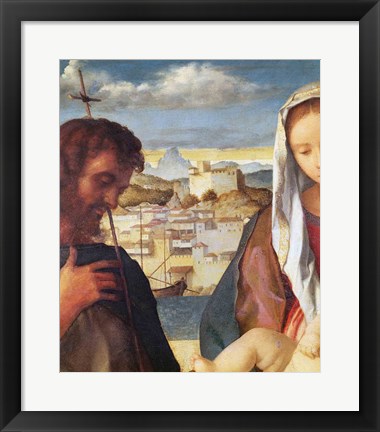 Framed Madonna and Child with St.John the Baptist and a Saint Print