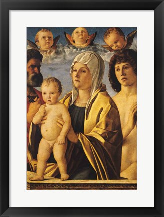 Framed Virgin and Child with St. Peter and St. Sebastian Print