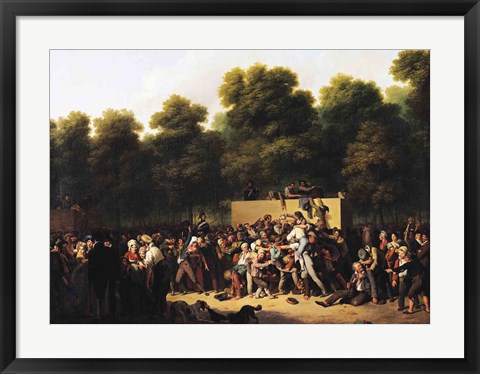 Framed Distribution of Food and Wine on the Champs-Elysees Print